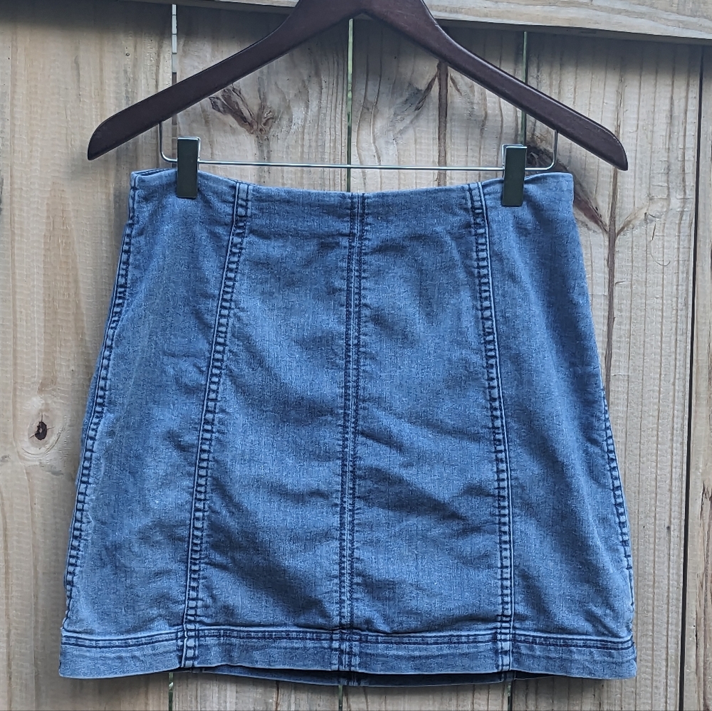 ree People Nautilus Blue Modern Femme Denim Mini Skirt